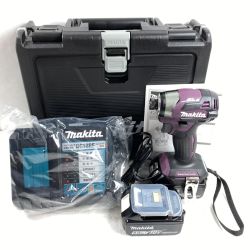 ＊＊ MAKITA マキタ 18V 充電式インパクトドライバ (バッテリ2個・充電器・ケース付） TD173DGXAP パープル Aランク