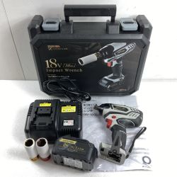 ＊＊ EARTH MAN アースマン 18V/3.0Ah 充電式インパクトレンチ 12.7sq ※バッテリ1個・充電器・ケース付 IW-180LiB グレー Bランク