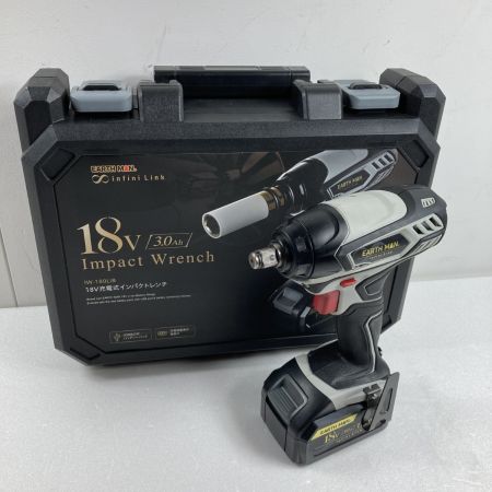  EARTH MAN アースマン 18V/3.0Ah 充電式インパクトレンチ 12.7sq ※バッテリ1個・充電器・ケース付 IW-180LiB グレー