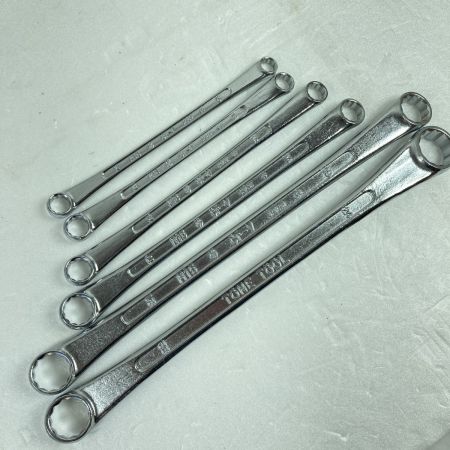  TONE トネ 15° ロングメガネレンチセット 6本組 ケース付 M156 シルバー