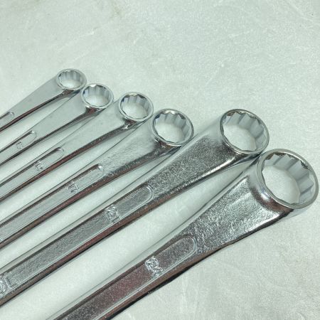  TONE トネ 15° ロングメガネレンチセット 6本組 ケース付 M156 シルバー