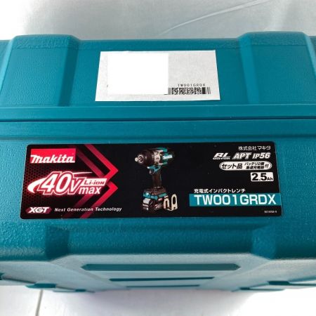  MAKITA マキタ 40Vmax 充電式インパクトレンチ 19sq (バッテリ2個・充電器・ケース付） (4) TW001GRDX ブルー