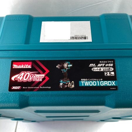  MAKITA マキタ 40Vmax 充電式インパクトレンチ 19sq (バッテリ2個・充電器・ケース付）(3) TW001GRDX ブルー
