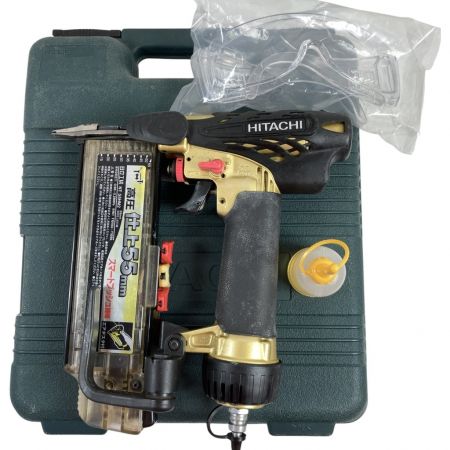 HITACHI 日立 55mm 高圧仕上釘打機 ケース付 NT55HM2 ゴールド×ブラック