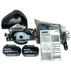 ＊＊ MAKITA マキタ 18V 125mm 充電式マルノコ 鮫肌  (バッテリ2個・充電器・ケース付） HS474DRGXB ブラック Sランク