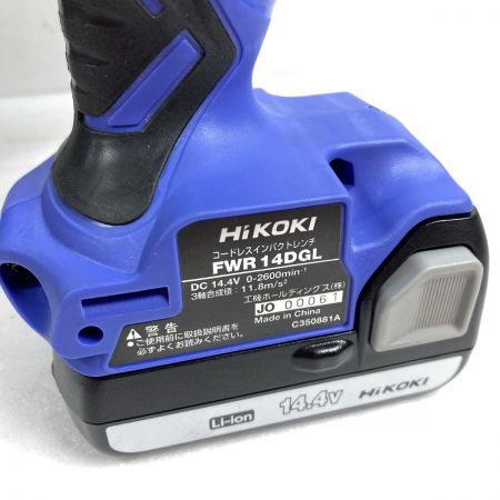 HiKOKI ハイコーキ 14.4V コードレスインパクトレンチ 160Nm (バッテリ1個・充電器・ケース付） FWR14DGL パープル