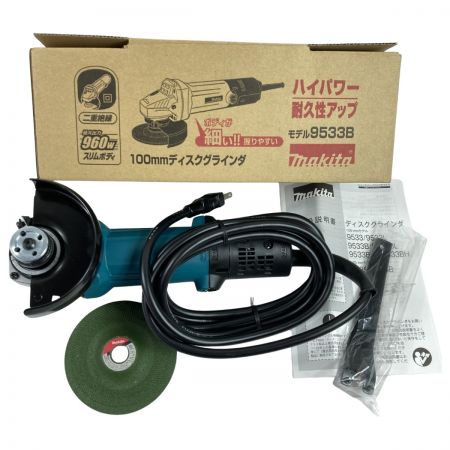  MAKITA マキタ 100mm ディスクグラインダ 960W コード式 (6) 9533B ブルー