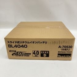 〇〇 MAKITA マキタ スライド式 リチウム イオン バッテリ 40V MAX 4.0Ah BL4040 5個入 BL4040 ブラック 未開封品 Nランク