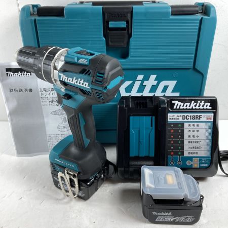  MAKITA マキタ ドライバドリル MAKITA HP474DRGX 未使用品(S) 充電器・充電池2個・ケース付 コードレス式 14.4v/6.0Ah HP474DRGX ブルー