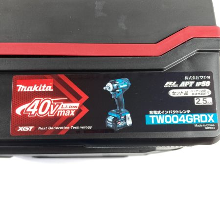  MAKITA マキタ 40Vmax 充電式インパクトレンチ (バッテリ2個・充電器・ケース付） TW004GRDX ブルー