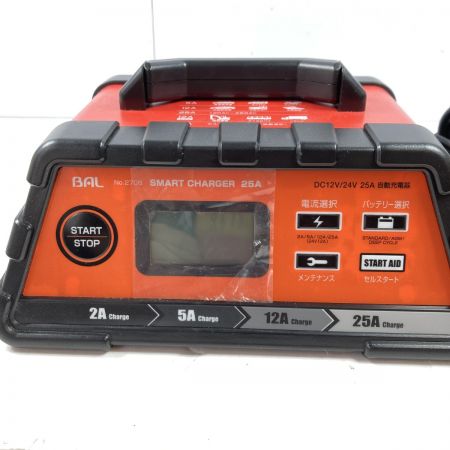  BAL バル 大橋産業 12V/24Vバッテリー 充電器 2708 レッド