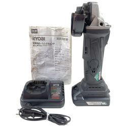 ＊＊ RYOBI リョービ DCM 18V 100mm 充電式ディスクグラインダ (バッテリ1個・充電器付属） BG-18000 ブラック Cランク