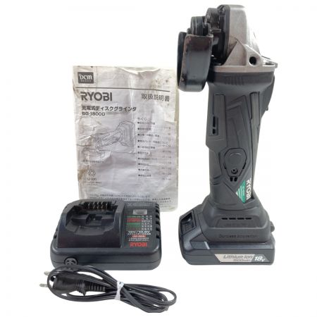  RYOBI リョービ DCM 18V 100mm 充電式ディスクグラインダ (バッテリ1個・充電器付属） BG-18000 ブラック
