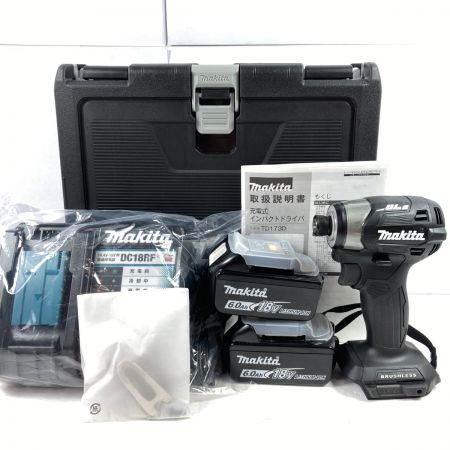  MAKITA マキタ 18V 充電式インパクトドライバ (バッテリ2個・充電器・ケース付） TD173D ブラック