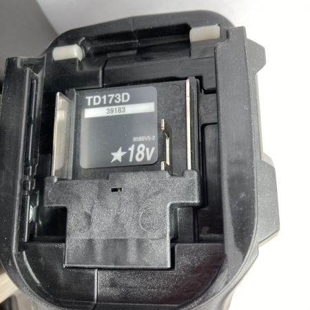  MAKITA マキタ 18V 充電式インパクトドライバ (バッテリ2個・充電器・ケース付） TD173D ブラック