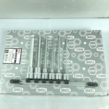  TONE トネ ロングボールポイントヘキサゴンソケットセット（ホルダー付） 9.5sq HBH306L シルバー