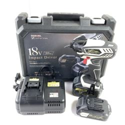 ＊＊ EARTH MAN アースマン 18V 充電式インパクトドライバ (バッテリ2個・充電器・ケース付） IDR-180LiC ライトグレー Bランク