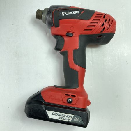 KYOCERA キョウセラ 18V 充電式インパクトドライバ (バッテリ2個・充電器・ケース付) BID-1805 レッド