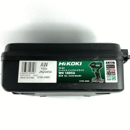 HiKOKI ハイコーキ 10.8V コードレスインパクトドライバ (バッテリ2個・充電器・ケース） WH12DCA2LS グリーン