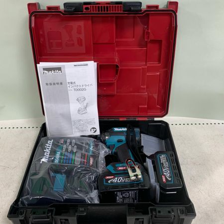  MAKITA マキタ 40V　充電式インパクトドライバ　充電器・充電池2個・ケース付 TD002DRDX ブルー
