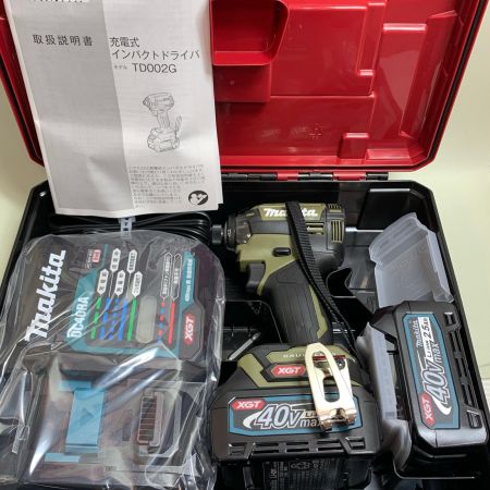  MAKITA マキタ 40v　充電式インパクトドライバ　充電器・充電池2個・ケース付  TD002GRDXO オリーブ