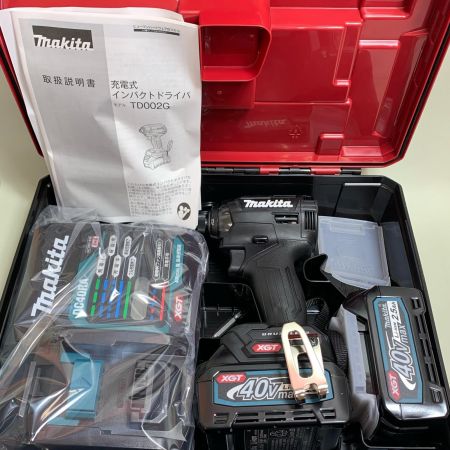  MAKITA マキタ 充電式インパクトドライバ　充電器・充電池2個・ケース付　40v 2.5Ah TD002GRDXB ブラック