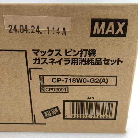 MAX マックス ピン打機 ガスネイラ用超硬ピン ガス缶2本&ピン1000本セット 製造年月日：2024/04/24 CP92091 シルバー