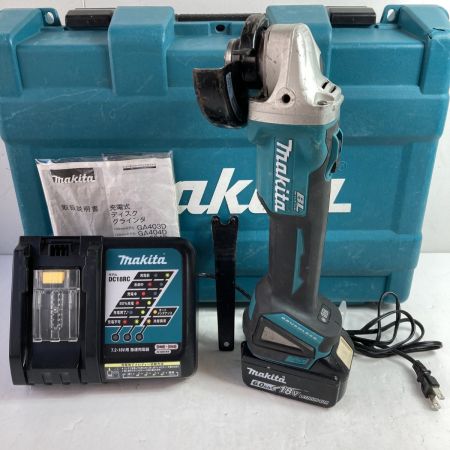  MAKITA マキタ グラインダー MAKITA GA404D 充電器・充電池1個・ケース付 コードレス式 100mm 18v 6.0Ah GA404D ブルー