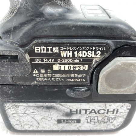  HITACHI 日立 コードレスインパクトドライバ 14.4v ※軸ブレ有 WH14DSL2 ブラック