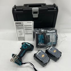 〇〇 MAKITA マキタ 充電式インパクトドライバ 18V 6Ah バッテリ2本 充電器 ケース付 TD173D ブルー 未使用品 Sランク
