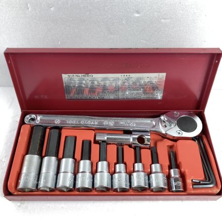  KTC ケーティーシー ヘキサゴンレンチセット 12.7sq ケース付 13pc HB3013