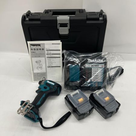  MAKITA マキタ 充電式インパクトドライバ 18V 6Ah バッテリ2本 充電器 ケース付 TD173DRGX ブルー 未使用品