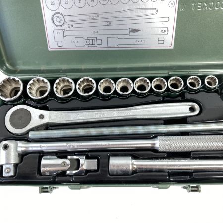  TOP工業 ソケットレンチセット 12.7sq 18点 ケース付 SWS-413M シルバー