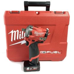 ＊＊ Milwaukee 12V コードレスインパクトレンチ バッテリ1個・ケース付 ※充電器なし M12 FUEL レッド×ブラック Bランク