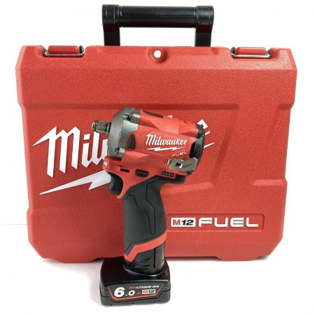  Milwaukee 12V コードレスインパクトレンチ バッテリ1個・ケース付 ※充電器なし M12 FUEL レッド×ブラック