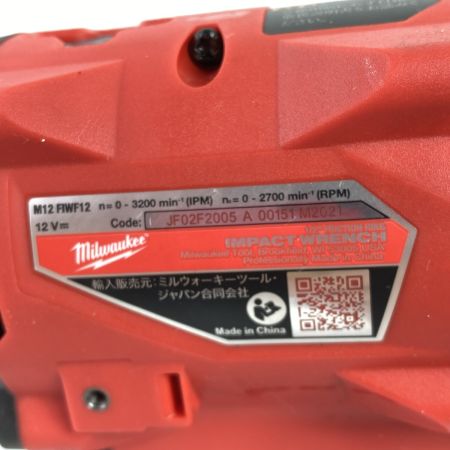  Milwaukee 12V コードレスインパクトレンチ バッテリ1個・ケース付 ※充電器なし M12 FUEL レッド×ブラック