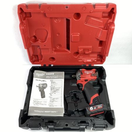  Milwaukee 12V コードレスインパクトレンチ バッテリ1個・ケース付 ※充電器なし M12 FUEL レッド×ブラック