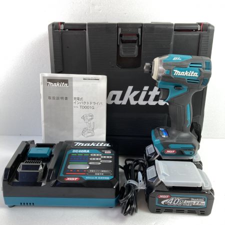  MAKITA マキタ 40Vmax 充電式インパクトドライバ (バッテリ2個・充電器・ケース付) TD001G ブルー
