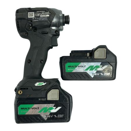  HiKOKI ハイコーキ 36V コードレスインパクトドライバ バッテリ2個付属　※充電器なし WH36DC ブラック