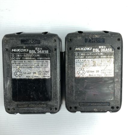  HiKOKI ハイコーキ 36V コードレスインパクトドライバ バッテリ2個付属　※充電器なし WH36DC ブラック