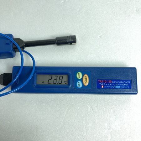  イチネンTASCO DEGITAL THERMOMETER 接触型デジタル温度計 取説・ケース付 TA410-110 ブルー