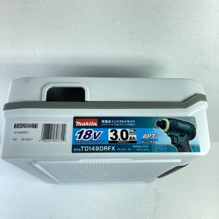  MAKITA マキタ 18V/3.0Ah 充電式インパクトドライバ (バッテリ2個・充電器・ケース付） TD149DRFX ブルー