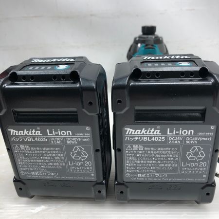  MAKITA マキタ 工具 インパクトドライバ 未開封品(N) 充電器・充電池2個・ケース付 コードレス式 40v TD002GRDX ブルー