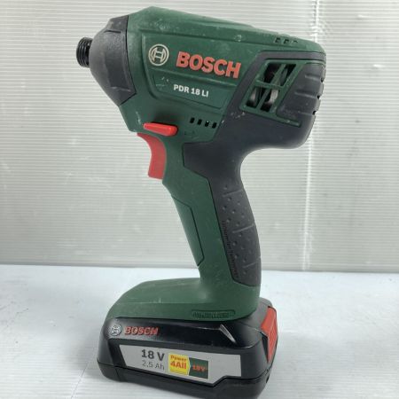  BOSCH ボッシュ 18V 充電インパクトドライバー バッテリ2個・充電器・ケース付 ※PSEマークあり PDR18LI グリーン 【PSEマーク有】
