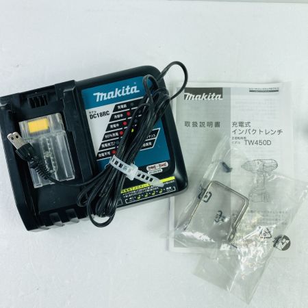  MAKITA マキタ 18V 充電式インパクトレンチ 12.7sq 380Nm バッテリ1個・充電器・ケース付 TW450D ブルー