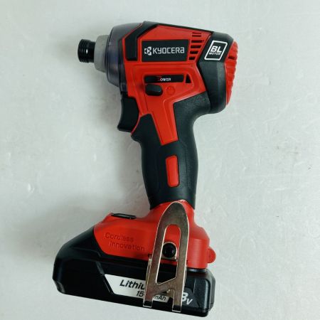  KYOCERA キョウセラ 18V/1.5Ah 充電式インパクトドライバ バッテリ2個・充電器・ケース付 BID1807L1 レッド×ブラック