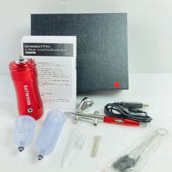 ＊＊ RAYWOOD δ(デルタ) 充電式ミニエアコンプレッサーセット 取説・ケース付 レッド Bランク