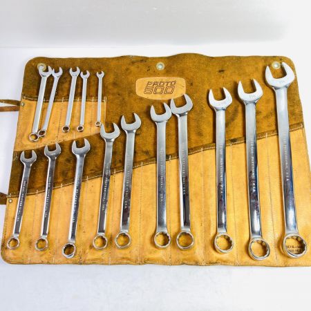  PROTO-500 クローム コンビネーションレンチ インチ 15点セット ロールアップケース付 シルバー