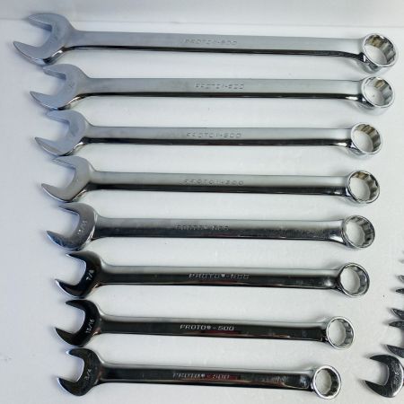  PROTO-500 クローム コンビネーションレンチ インチ 15点セット ロールアップケース付 シルバー