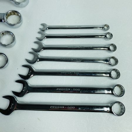  PROTO-500 クローム コンビネーションレンチ インチ 15点セット ロールアップケース付 シルバー